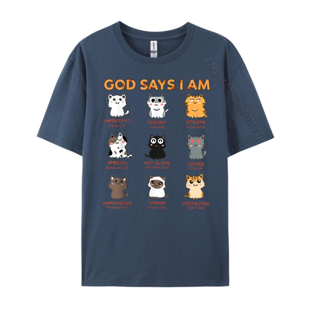 God Says I Am Kitten Cat Funny Cats Bible Verse Christian Funny T Shirts High Quality