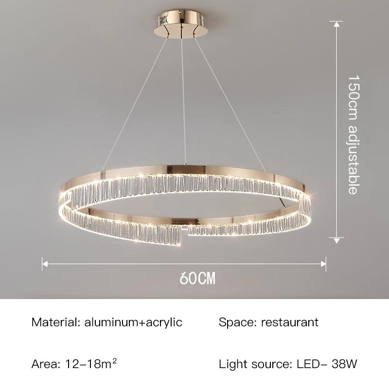 Nordic Design Luxury Living Room Chandeliers Спальня Столовая Подвесной Светильник Глянцевая Лампа Украшение Комнаты Кольцевое Освещение Приспособление