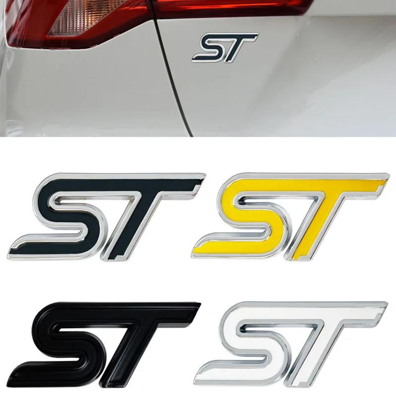 3D Metal Logo ST Badge Car Trunk Emblem For Ford Mondeo MSGT5 Puma Fiesta MK6 Explorer Focus MK2 MK3 MK4 ST Sticker Accessories