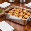 304 Stainless Steel Rectangular Pan with Lid and Handles Deep Gastronorm Container for Food Service Kitchen Use