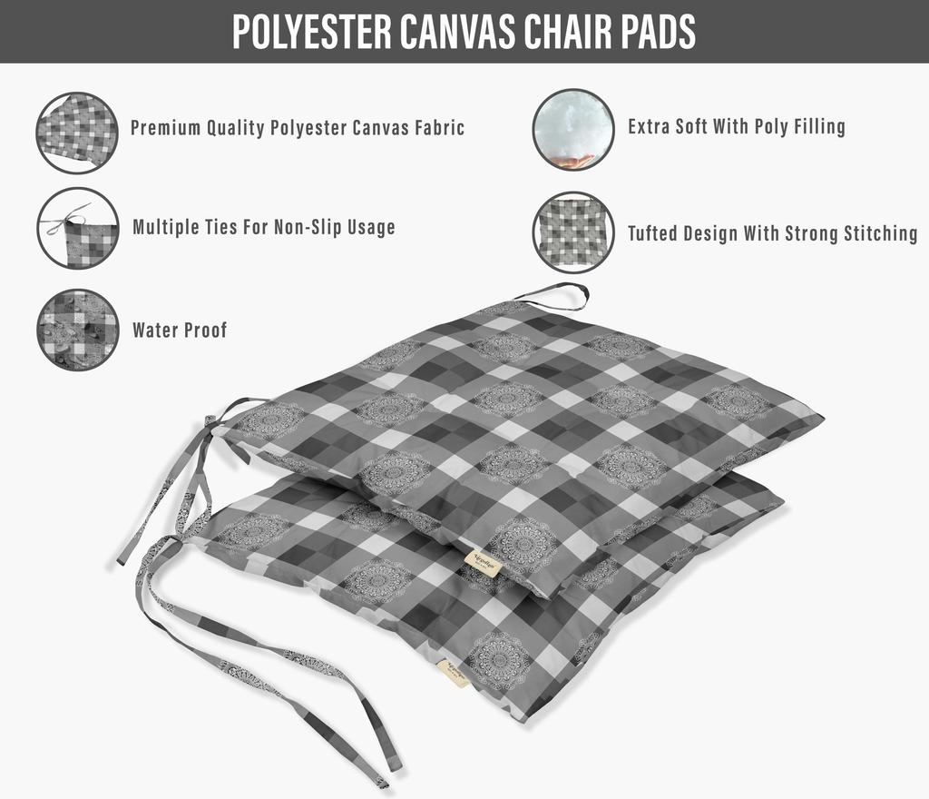 Vargottam Комплект из 2 квадратных подушек для сидения для патио с ворсом и принтом, водостойкая, 19 дюймов, фиолетовая |