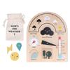 Kids Weather Station Toy Set Wooden Weather Knowledge Learning Science Educational Toy