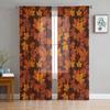 Молодежные прозрачные шторы для спальни, осенние шторы на День благодарения с кленовым листом, кухонные шторы для учебы, гостиной, праздничный декор, тюлевые шторы