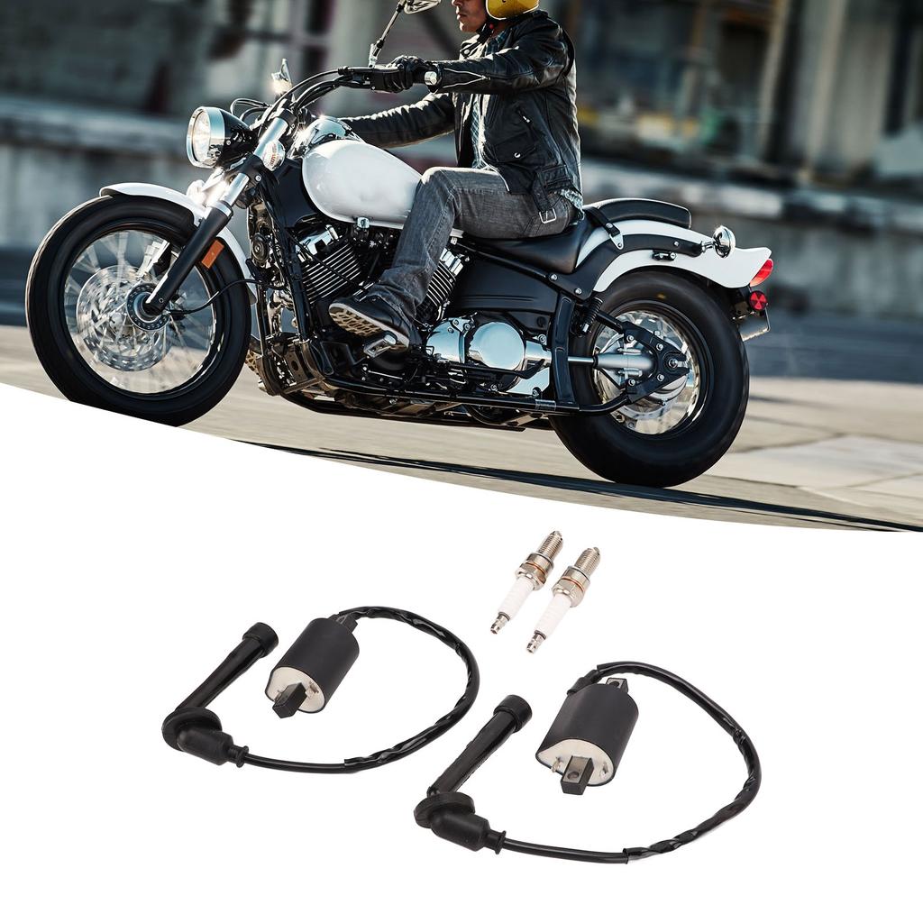 Комплект мотоциклетных катушек зажигания и свечей зажигания 4VR 82320 00 00 Замена для V Star 650 XVS650AT Silverado 2003‑2010
