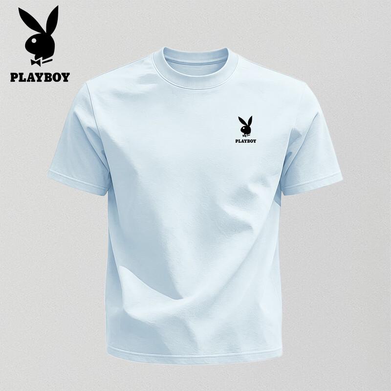 PLAYBOY Мужская футболка с коротким рукавом из чистого хлопка