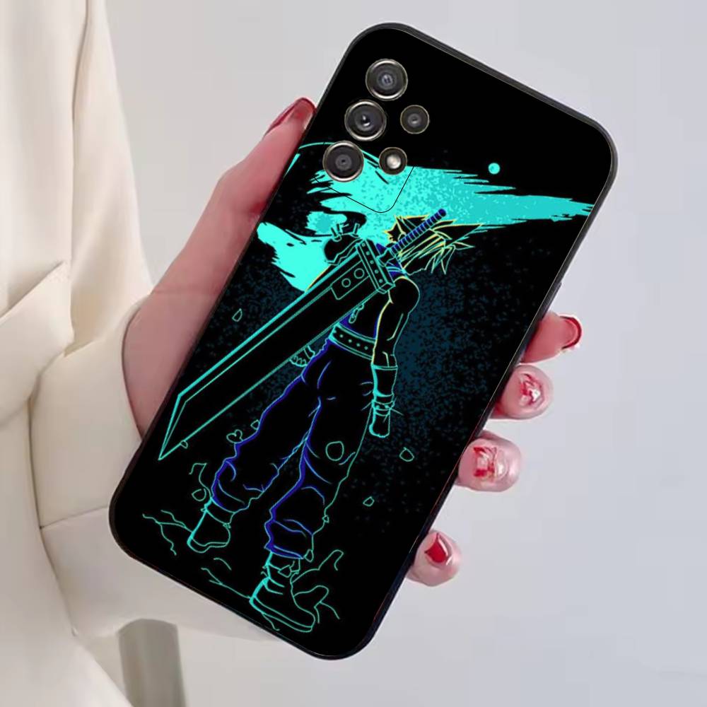 Чехол для телефона F-FINAL F-FANTASY Cloud Strife для Samsung S25, S24, S21, S22, S23, S30, Ultra, S20, Plus, Fe, Lite, Note, 10, Черный чехол