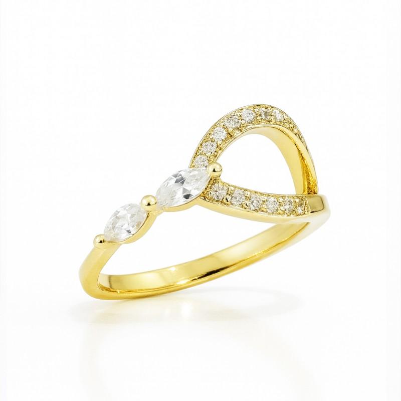 Surgical Steel Ring Plated with 14K Gold Size Eu11