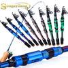 Telescopic Fishing Rods 1.8-2.4M Portable Travel Carbon Fiber Spinning Rods Pole Freshwater Saltwater Fishing Tackle