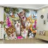 3D Digital Print Personalized Curtain, Luxury Window Curtain for Living Room, Kids Bedroom Drapes, Cat Home Decoration