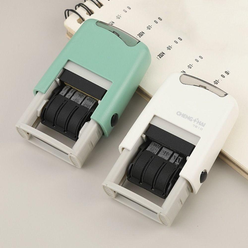 Handle Account Self-Inking Stamps English Version Date Wheel Stamp Date Stamps DIY Painting