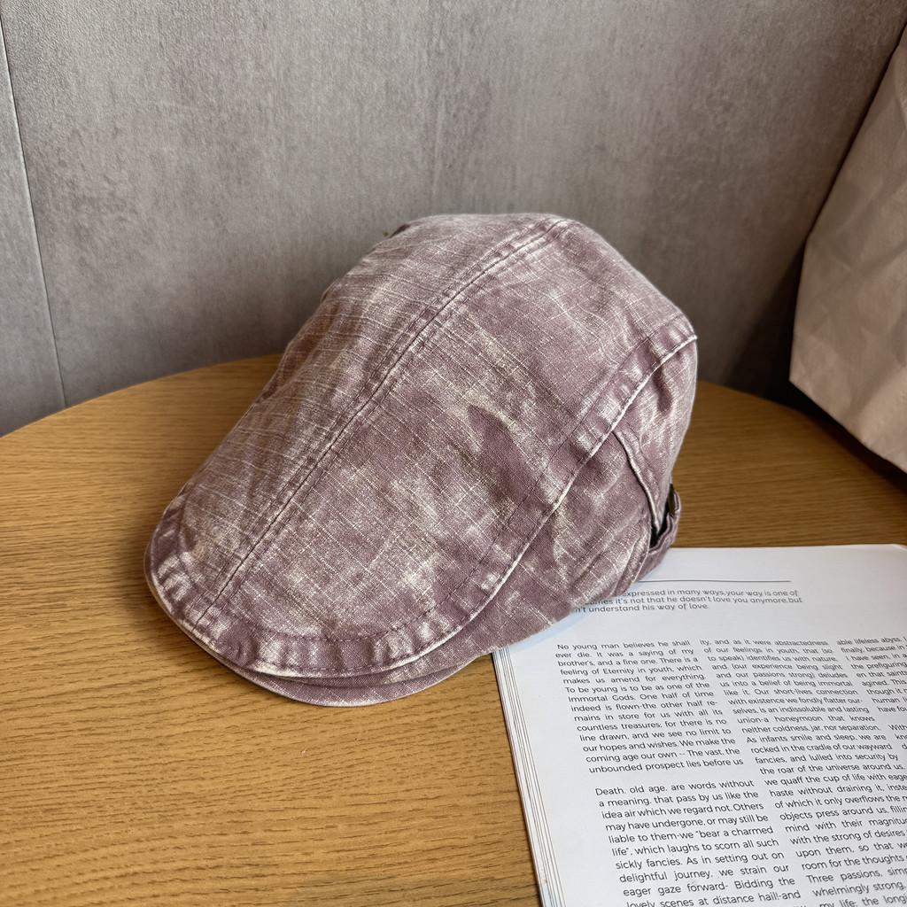 Retro Solid Color Toned Cotton Twill Cap Sunshade Casual Artistic Travel Hats