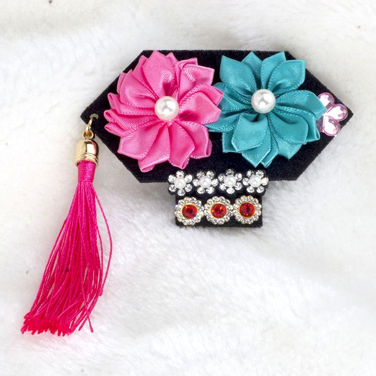 Handmade Plaid Frog Hair Clip for Pets - Suitable for Dogs like Yorkshire, Maltese, Shih Tzu