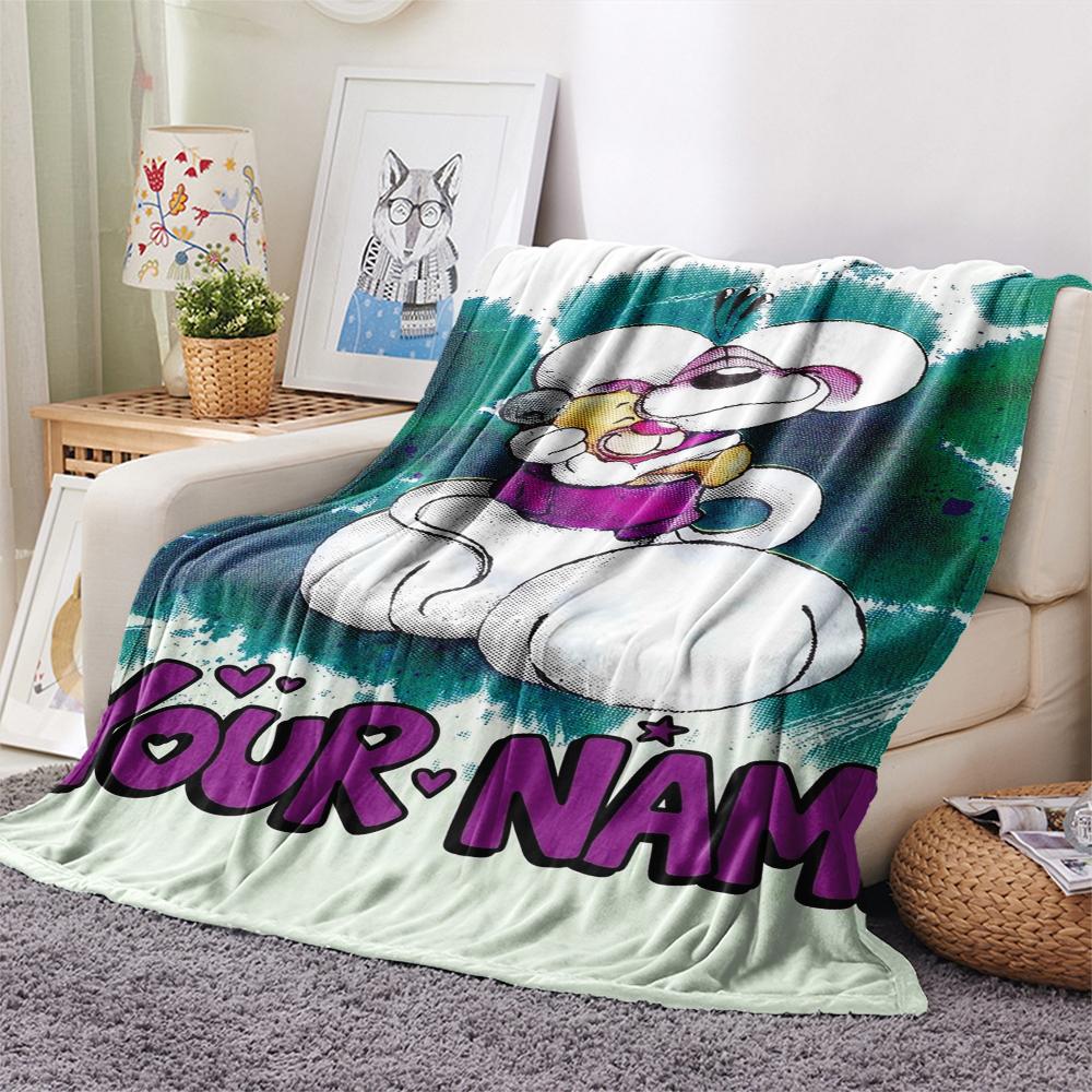 1PC Custom Name diddl Patterned Flannel Blanket Suitable For All Seasons for Home Decor Warmth and Comfort Gifts Holiday Present