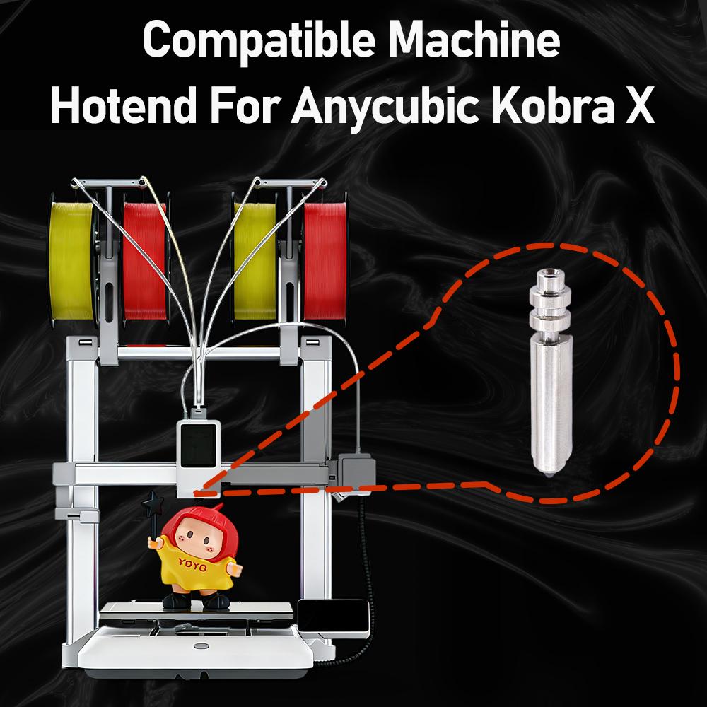 For Anycubic Kobra X Combo Quick Swap Bimetallic Nozzle 0.2/0.4/0.6/0.8 Upgraded High Temperature Resistance Nozzle for KobraX