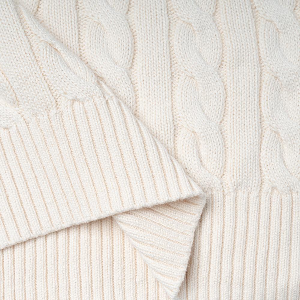 Polo Ralph Lauren SS22 Solid Logo Вышитый вязаный свитер с круглым вырезом Мужской свитер бежевый 710775885-024