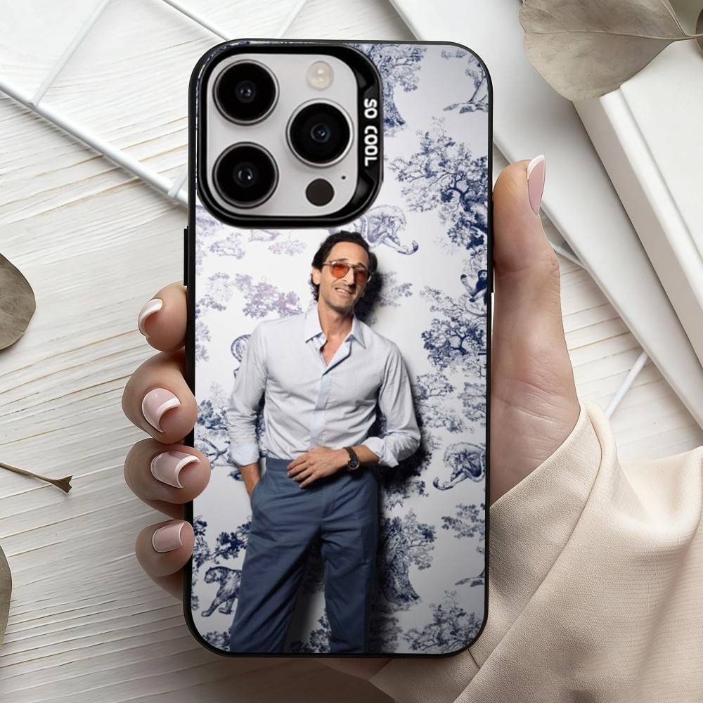 КРУТОЙ Чехол для телефона с изображением актера A-Adrien B-Brody для iPhone17,16,15,14,13,12,11 Plus,Pro Max Черный Конфетный серебристый чехол для телефона