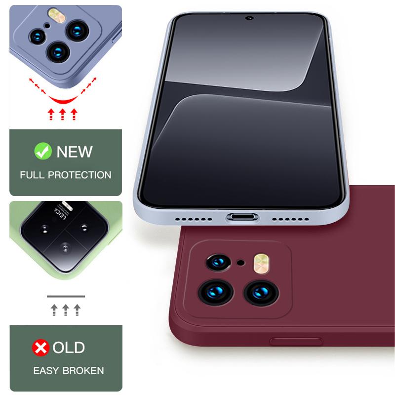 Чехол для Mi 13 Mi13 Pro, квадратный жидкий силиконовый чехол для телефона Xiaomi Mi 13 Mi13 Pro Mi 13Pro, защитный мягкий чехол для камеры Xiaomi 13