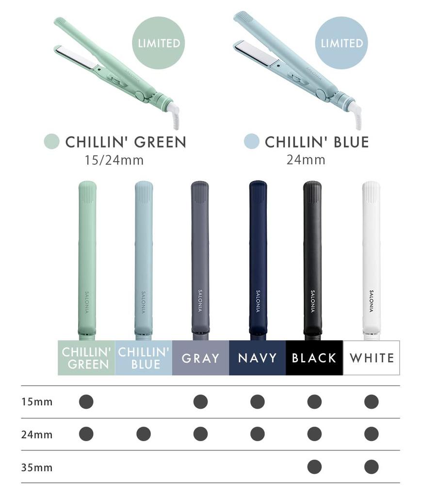 SALONIA Hair Straight Iron Chilling Green 24mm Iron Home Appliance Beauty Beauty Appliance Hair Care Professional Specification [2022 Spring/Summer