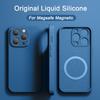 Оригинальный магнитный чехол Magsafe для iPhone 15 14 13 12 11 Pro Max XS XR X 8 Plus, чехлы, жидкий силиконовый чехол для беспроводной зарядки