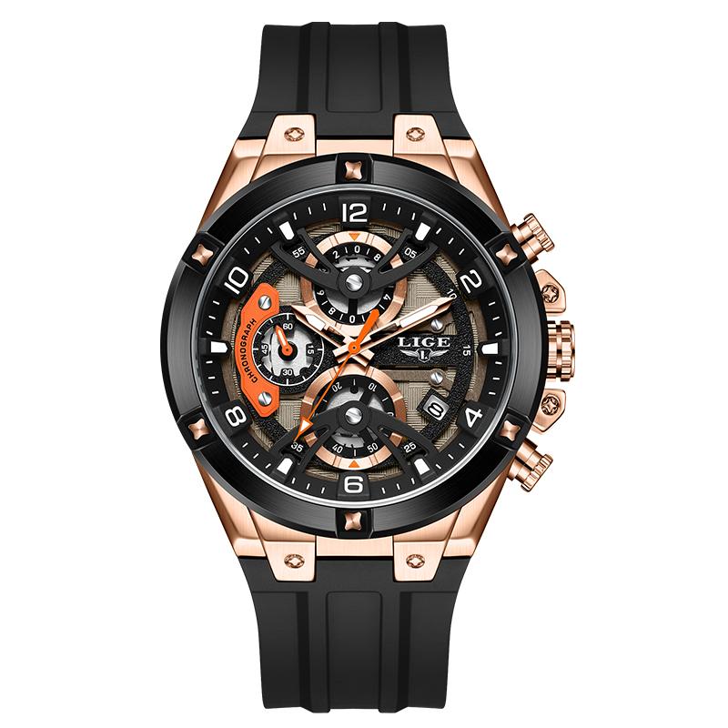 LIGE Business Watches for Men Waterproof Silicone Men Sports Watches Casual Quartz Wristwatch Fashion Male Watch Reloj Hommes