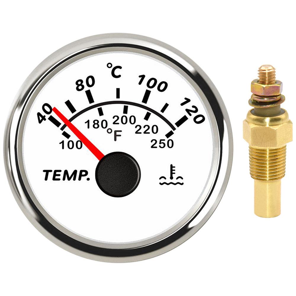 24V 12v Dc Auto Water Temp Meter 40-120℃ 100-250℉ Water Temperature Gauge with 1/8 NPT Sensor 10MM Engine Temperature customized