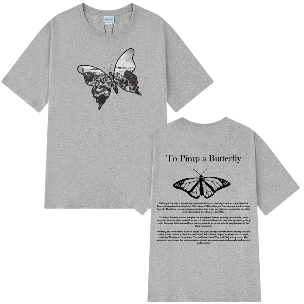 2025 Summer Kendrick Lamar To Pimp A Butterfly Harajuku T Shirt Man Woman Fashion 100% Pure Cotton Printed T-shirts Streetwear