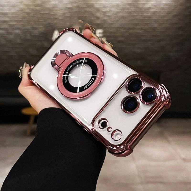 Прозрачный магнитный чехол-подставка для Xiaomi Redmi 15 15C 14C 13X 13C POCO C85 C75 C65 X7 F7 Note 14 Pro Противоударный чехол