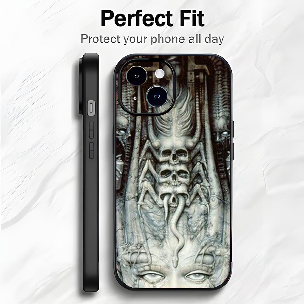 Темное Сюрреалистическое Искусство H-H.R. Чехол для телефона Giger Чехол для телефона Мягкая упаковка Легкий Для iPhone17 16 15 14 13ProMax