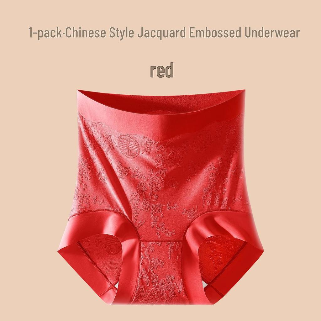 Трусики с высокой талией, утягивающие живот и бедра, модель 2025 года – в китайском стиле, не сползают, обеспечивают легкую коррекцию фигуры.