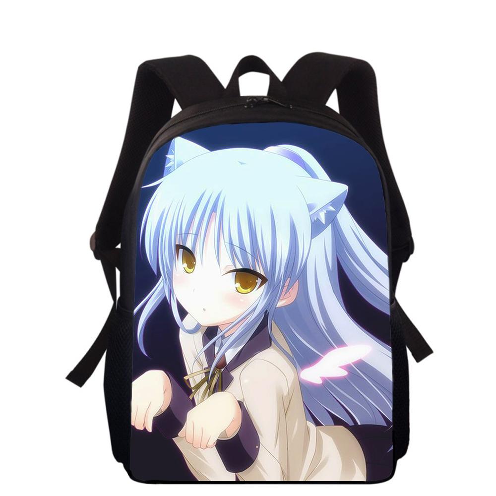 Angel Beats Тачибана Канадэ 16" 3D Принт Детский Рюкзак Сумки для Начальной Школы для Мальчиков Девочек Рюкзак Студенческий Школьные Сумки для Книг