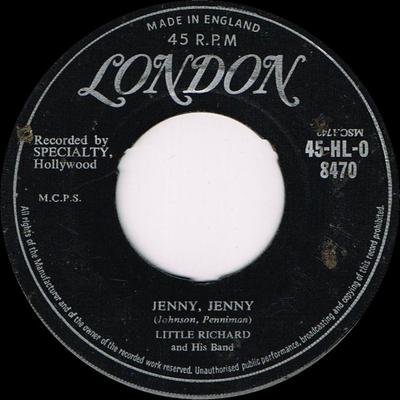 7-дюймовая пластинка LITTLE RICHARD & HIS BAND - Jenny, Jenny 45HL08470 London Records 1957 UK Rock Б/у