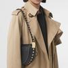 Burberry Olympia Leather Shoulder Bag With Metal Accents And Magnetic Closure Small Women Handbags Black 80470131