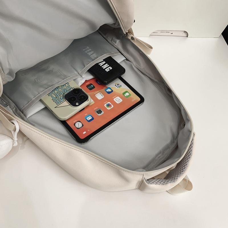 Однотонный школьный рюкзак для студента, женский рюкзак большой емкости, мужской рюкзак