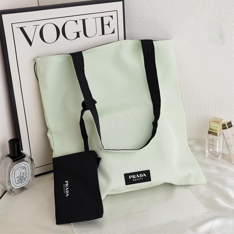 Prada Фасолевый зеленый/Розовый Большая вместимость Портативная косметичка Хранение Фасолевый зеленый большая вместимость портативная косметичка