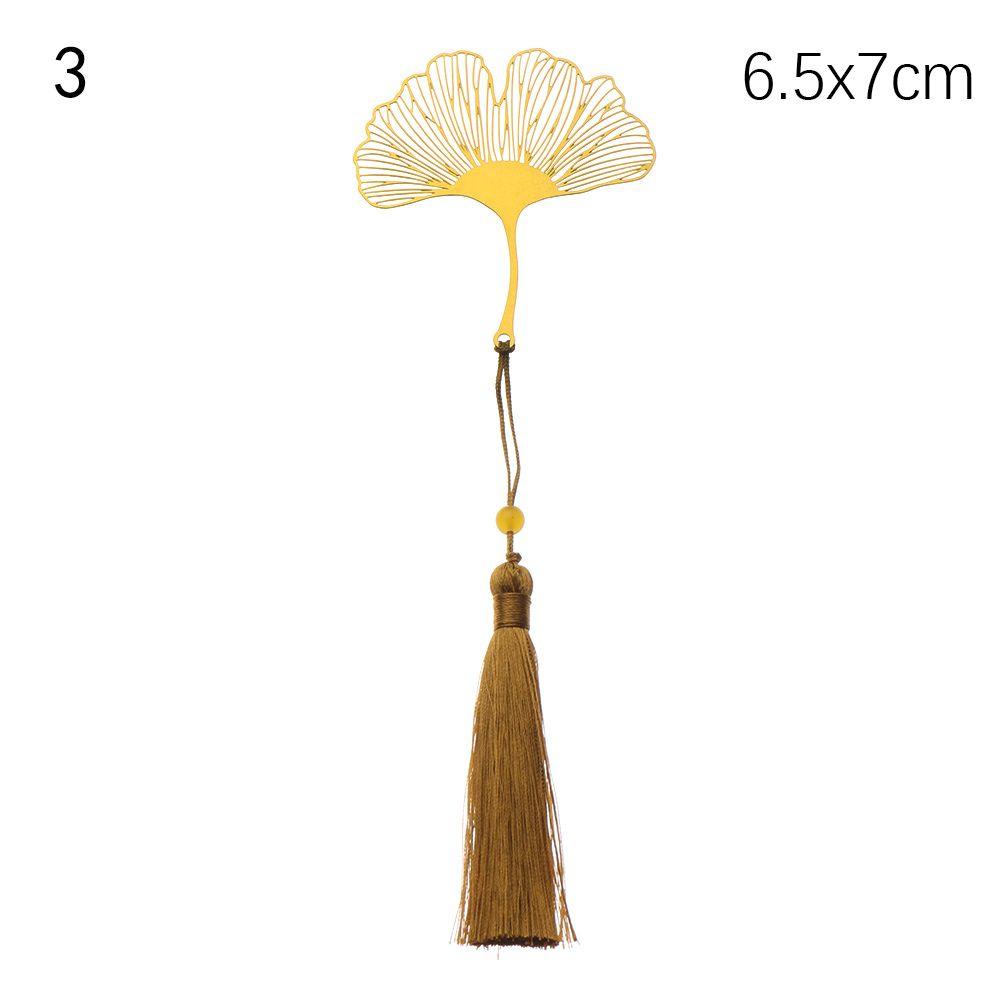 Милый держатель для книги абрикосового цвета с кисточкой в китайском стиле, металлическая закладка в виде листа