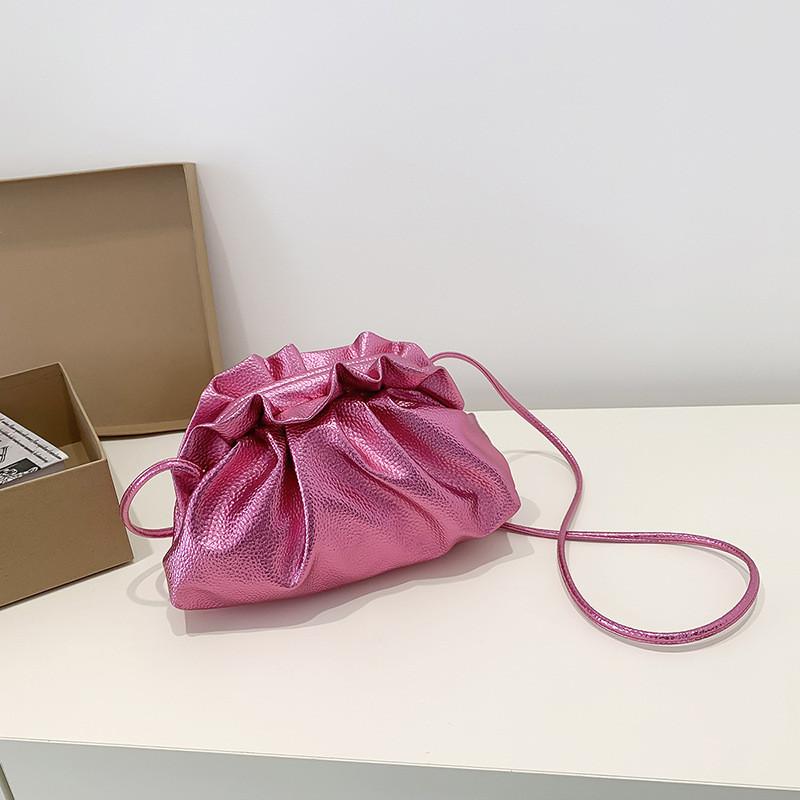 Складчатая сумка-кроссбоди в форме пельменя, мягкая компактная женская сумочка для повседневного наряда