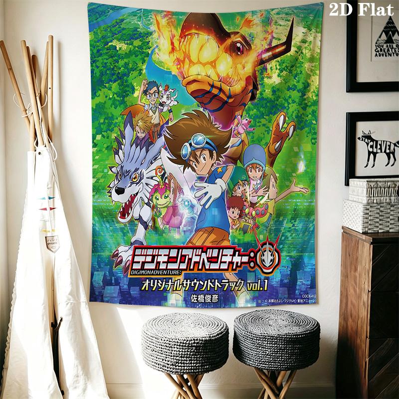 Digimon Ultimate Adventure Tapestry Background Cloth Fashion Print Homestay Soft Decoration Tapestry Background Cloth Soft