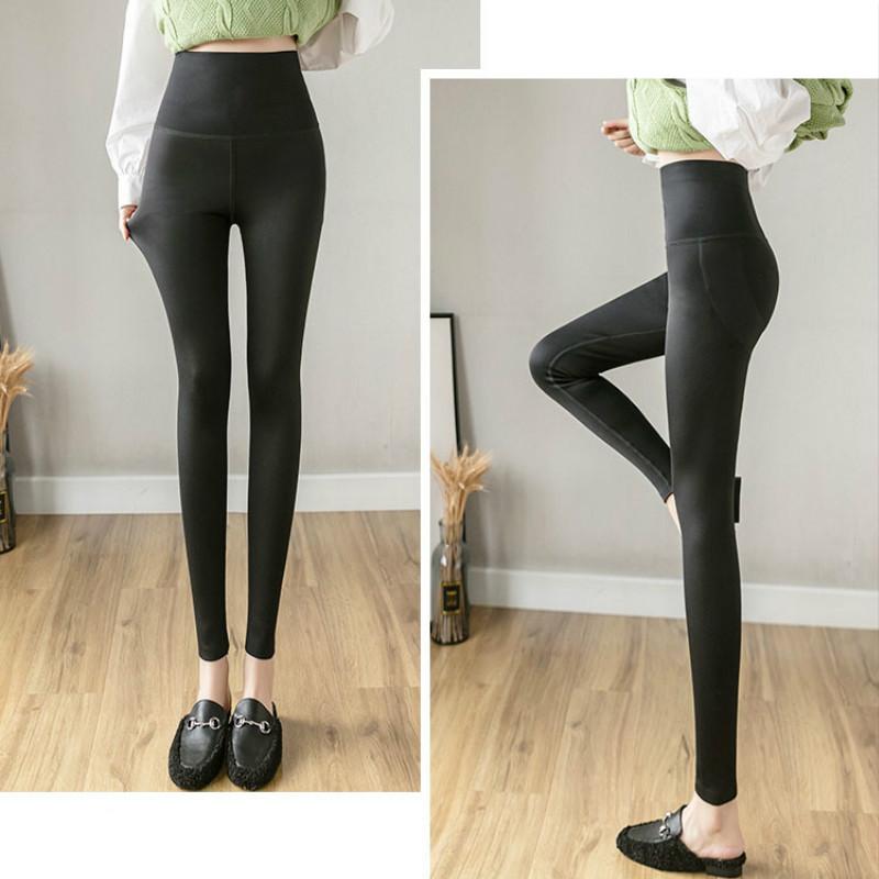 Осенне-зимние женские плюшевые теплые брюки больших размеров, модные высокоэластичные леггинсы