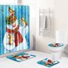 Рождественская шторка для душа, коврик для пола, комбинация из четырех предметов, ковер для ванной комнаты и туалета, коврик для душевой комнаты, коврик для ног