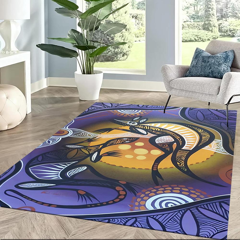 Aboriginal Artwork Floor Mats for Living Room, Bedroom and Room Decoration Are Suitable for Gifts.