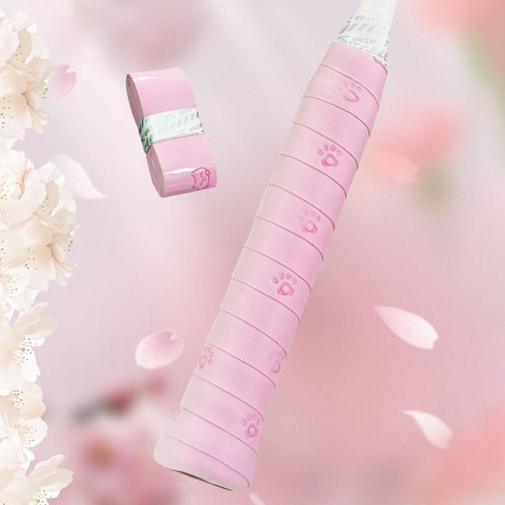 Cat Claw Print Badminton Racket Grips Wrap Sweat-Absorbent Tennis Racket Grip Tape Outdoor Sports