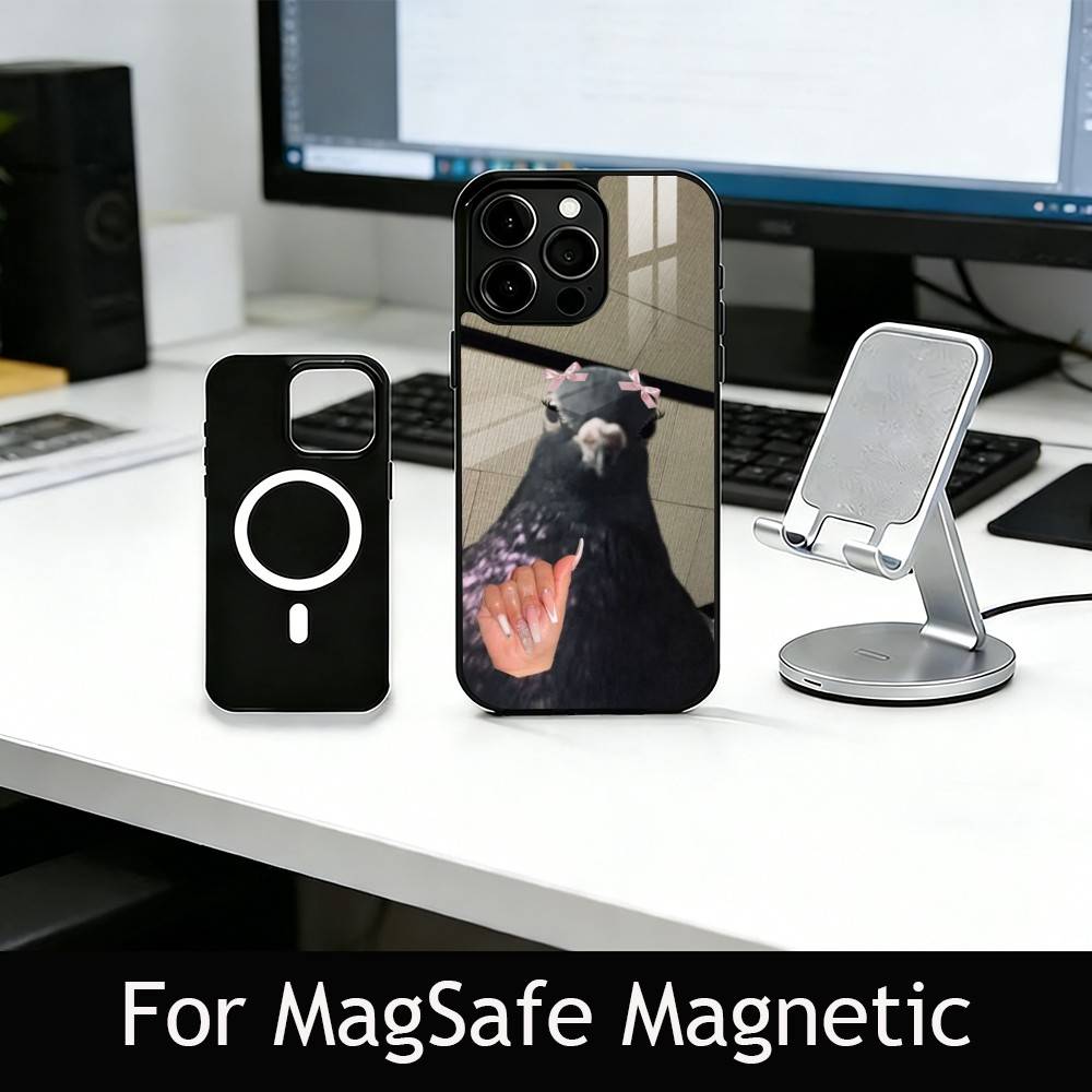 Funny silly pigeon Phone Case For iPhone17,16,15,14,13,12,11 Plus,Pro Magnetic For Magsafe Wireless Charging