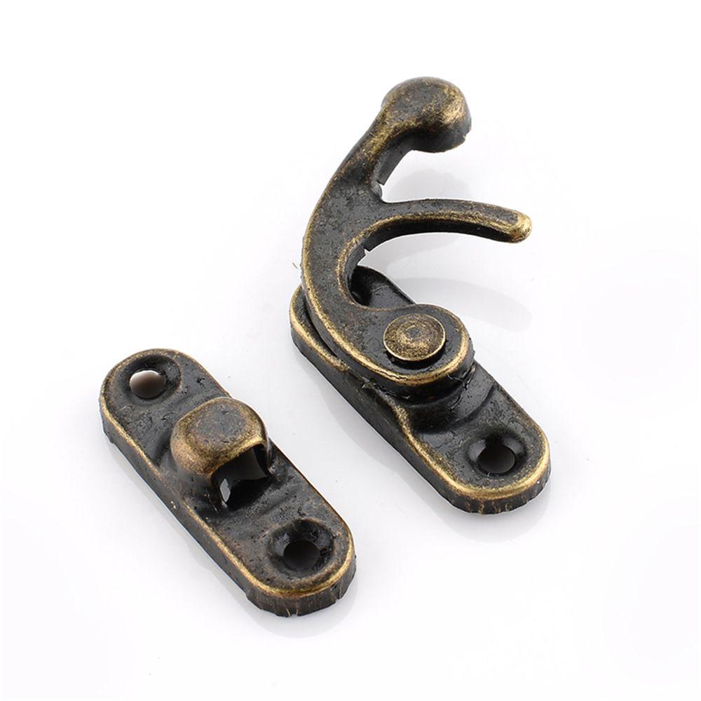 10PCS Mini Leather Bag Furniture Hasp With Screws Padlock Clasps Lock Decorative Latch