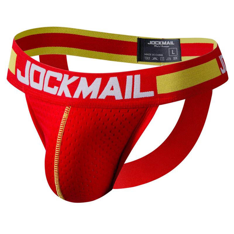 Бандажи JOCKMAIL, модные мужские стринги с низкой талией, нижнее белье, сетчатые дышащие сексуальные бандажи Halo, спортивные повседневные мужские трусы-стринги