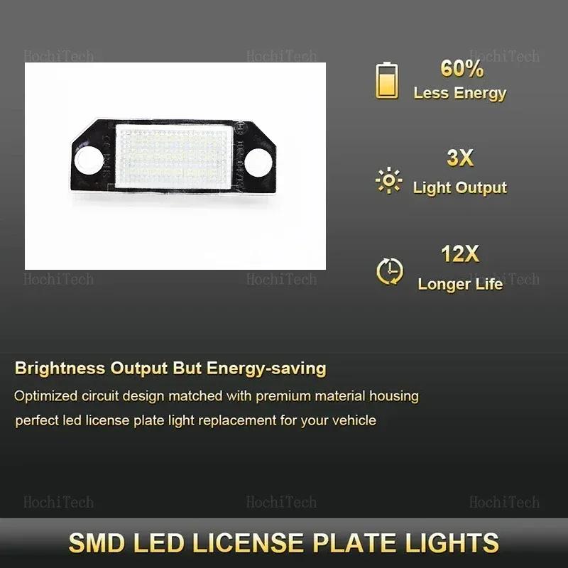 2PCS LED Car License Number Plate Light For Ford Focus 2 MK2 2003-2008 C-MAX Lamp White Bulbs Car Products License Plate Lights