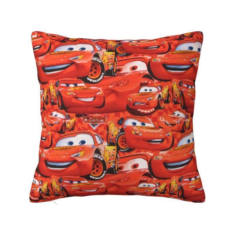 Custom Fashion Lightning McQueen Cartoon Cushion Cover 45x45cm Soft Pillow for Sofa Square Pillowcase