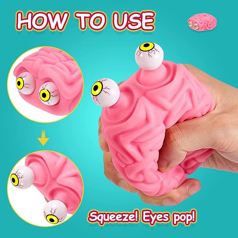 Brain Flippy Squishy Eye Popping Squeeze Fidget Splat Toy Stress And Anxiety Easing Ball Anti-Anxiety Focusing Toys Gift For Kid