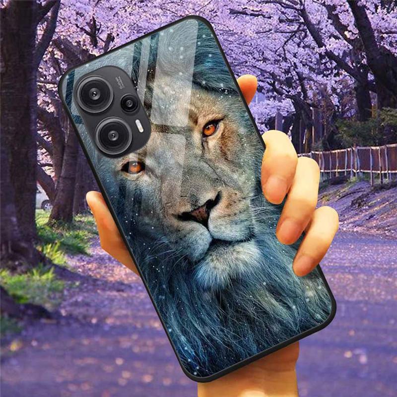 Для Xiaomi Poco F5 5G / F5Pro Чехол Закаленное Стекло Озеро Луна Жесткая Защитная Крышка для POCO F5 Pro Capas Funda на PocoF5 Роскошный Coque