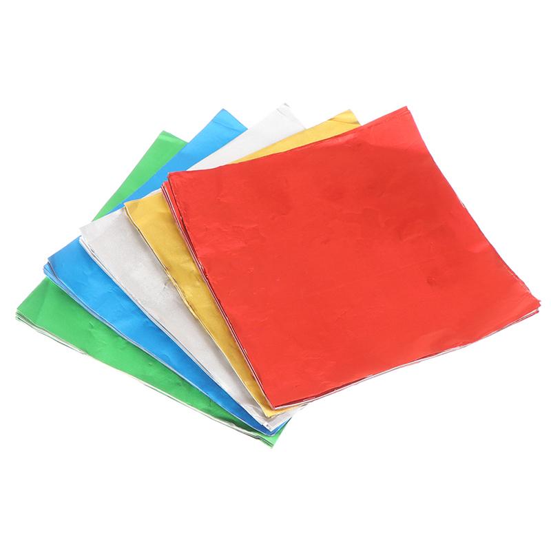 100 листов 20*20 см алюминиевой фольги оберточной бумаги для свадебного шоколада