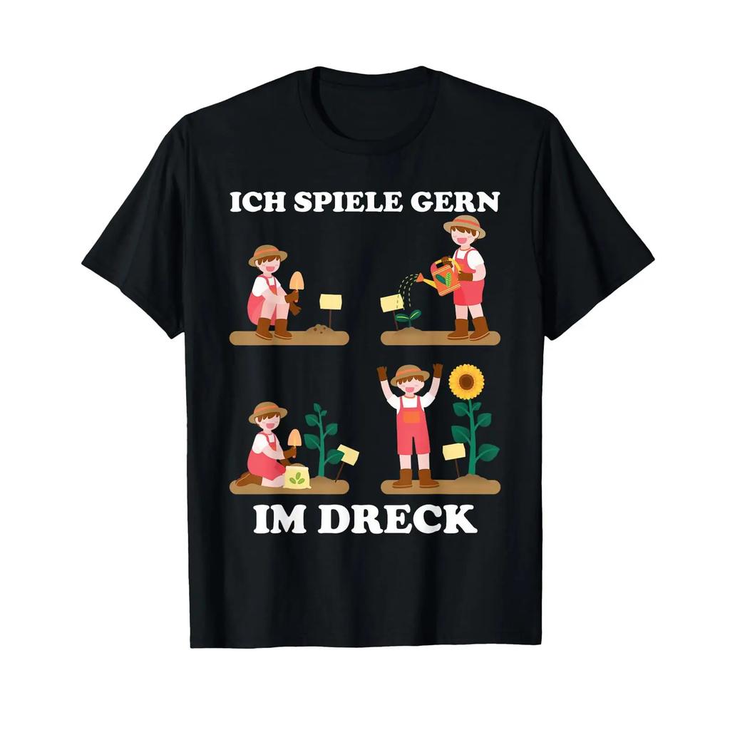 T Shirt With Gerunisex Text Ich Spiel Gerne Im Dirck FR HobbygRtner Garten Vintage Streetwear Homme Comfortable Graphic